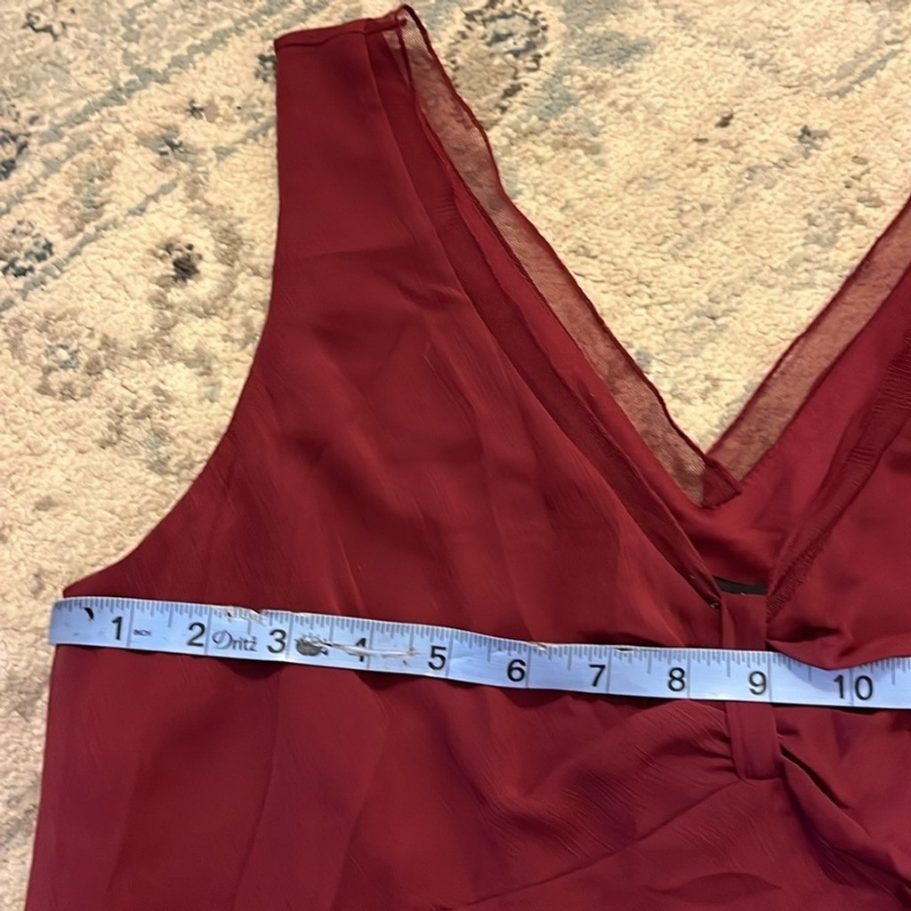 b.i.y.a.y.c.d.a. Stylish Burgundy V-Neck Sleeveless Blouse