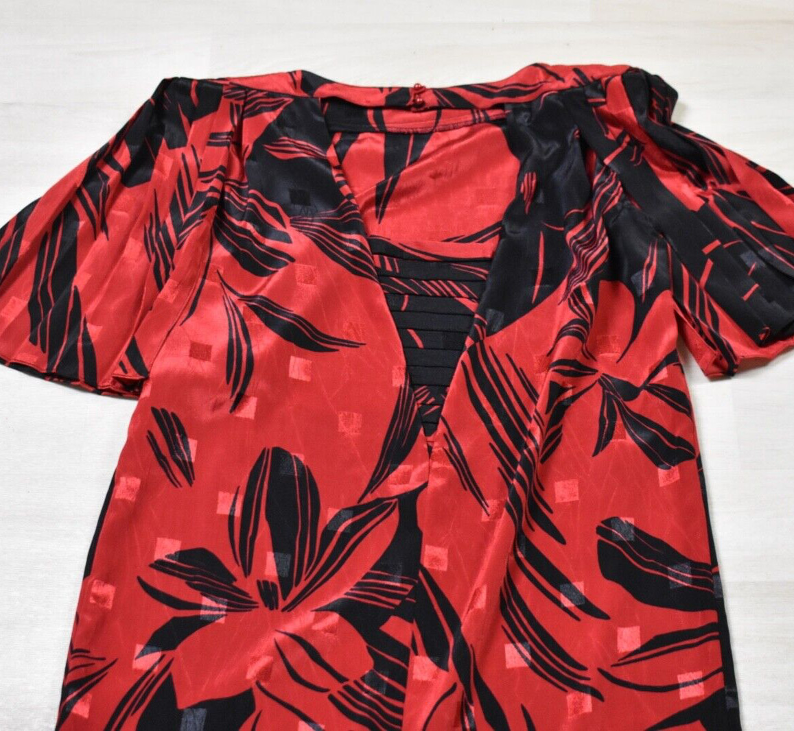 80s does 20s Lizzy & Johnny Midi Shift Party Dress Tropical Floral Size 8 VTG