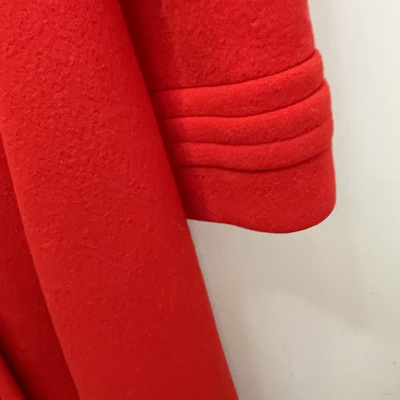 Vtg 60s Pauline Trigere Vermillion Wool Swing Coat RARE Mid Century Mod French