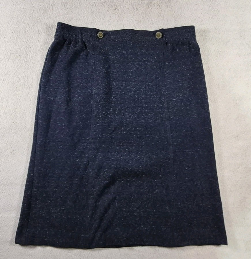 1980’s 2 Piece D’Allaird’s Skirt And Top Set Blue W/Gold Accent Size 14