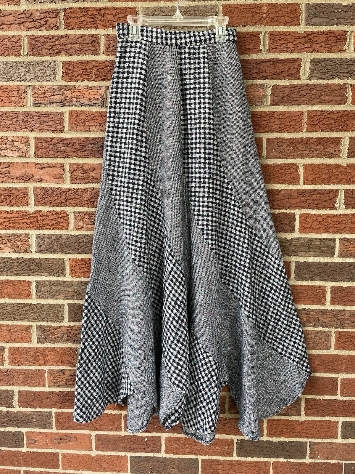 VTG 60s~70s Patchwork Hippie Boho Gypsy Fairy Twirl Hem Maxi Skirt Dress Top XS