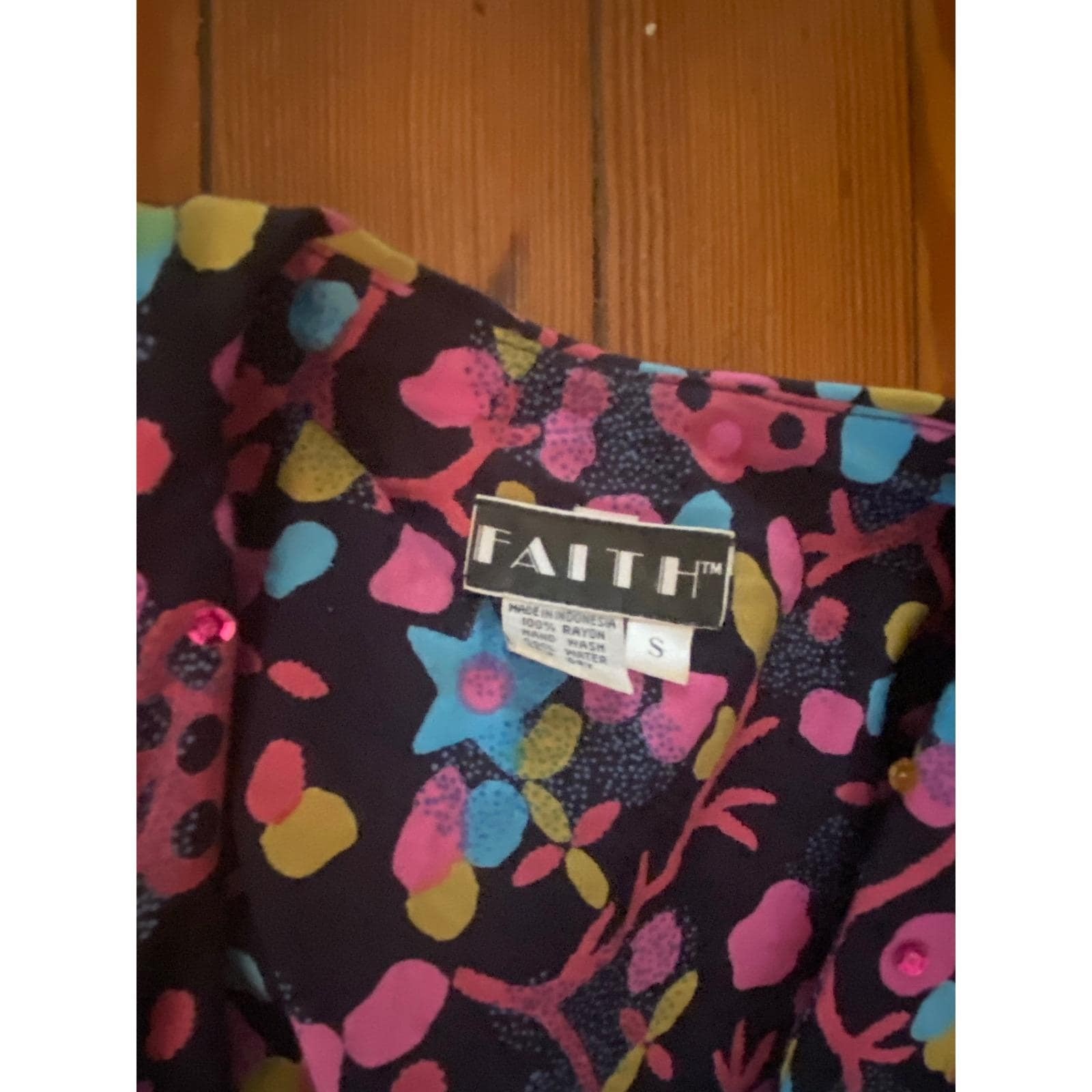 Vtg 80’s Faith 2 Piece Small Floral Sequin Crop Jacket Wide Leg Pants new wave