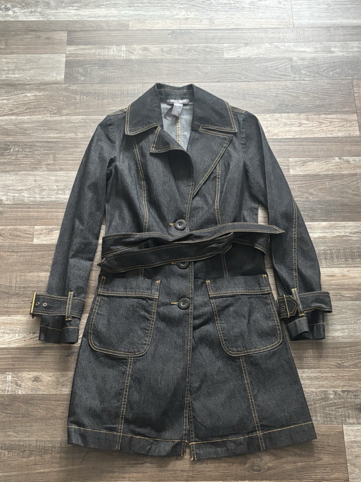 Bisou Bisou Front Button Denim Dress Womes Sz Small Vtg Y2k Pop