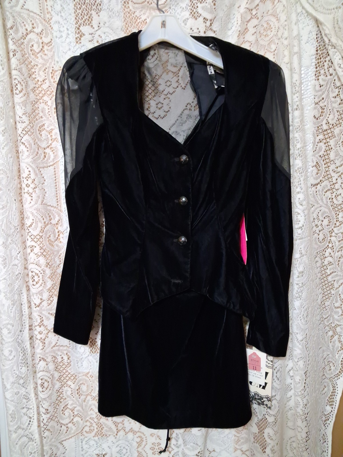 1980s Zum Zum 2 Piece Velvet Formal Dress New W Tags Size 11