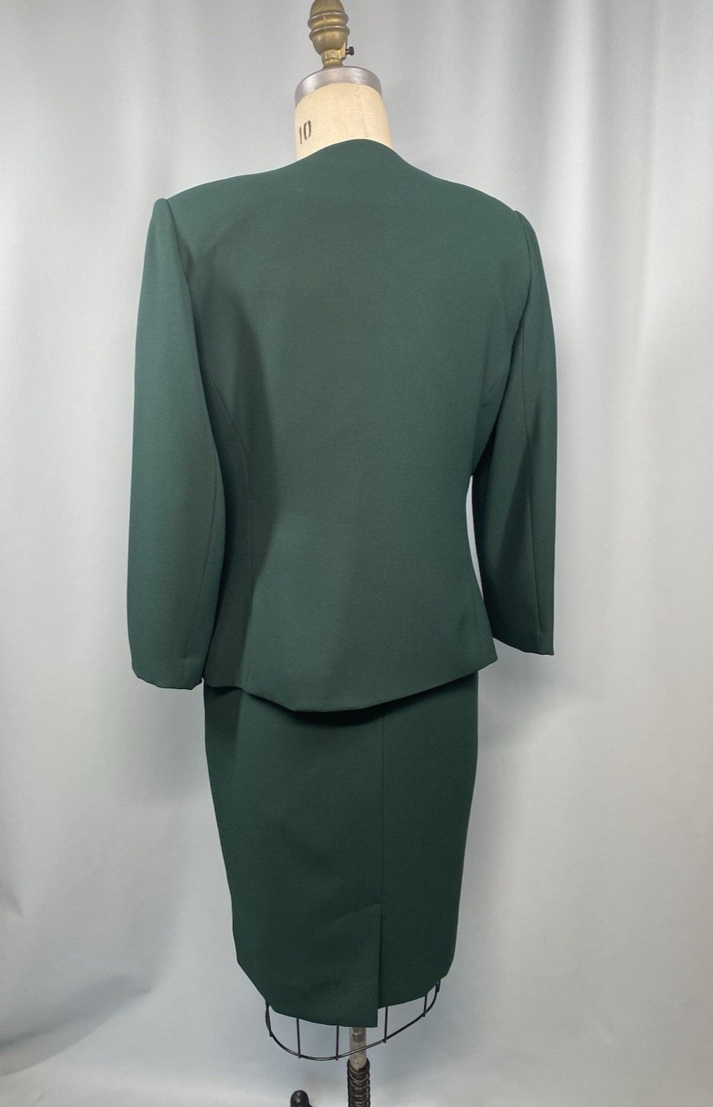 Vintage Dress & jacket set SIZE 12 P PETITE green HENRY LEE 80s 90s sheath