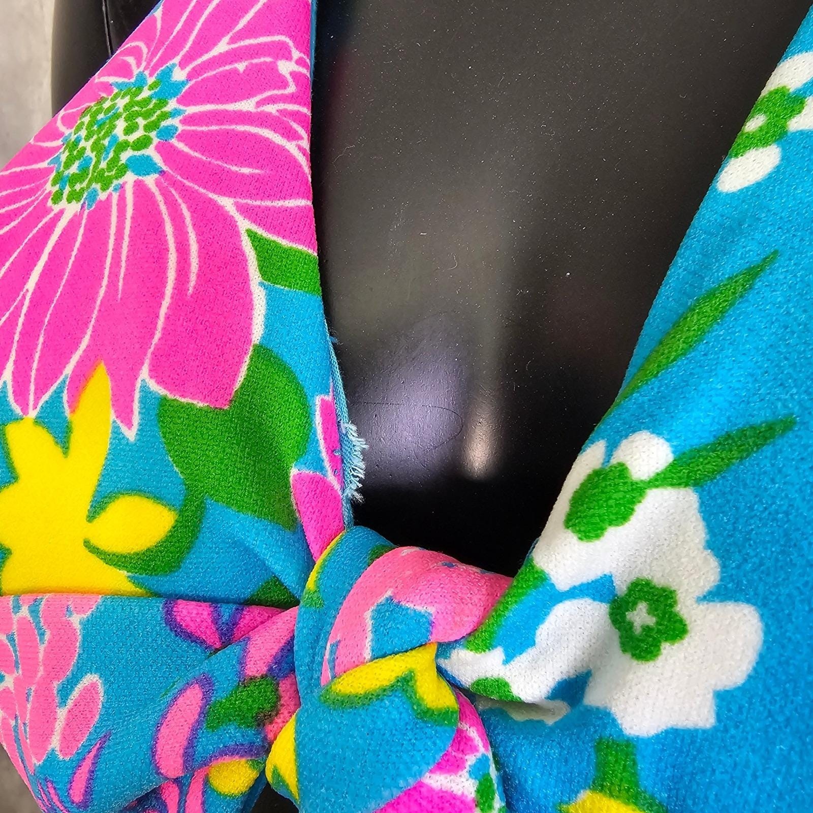 Vintage 70s Parform Originals Floral Bikini Tiki High Waist S Malibu Mod