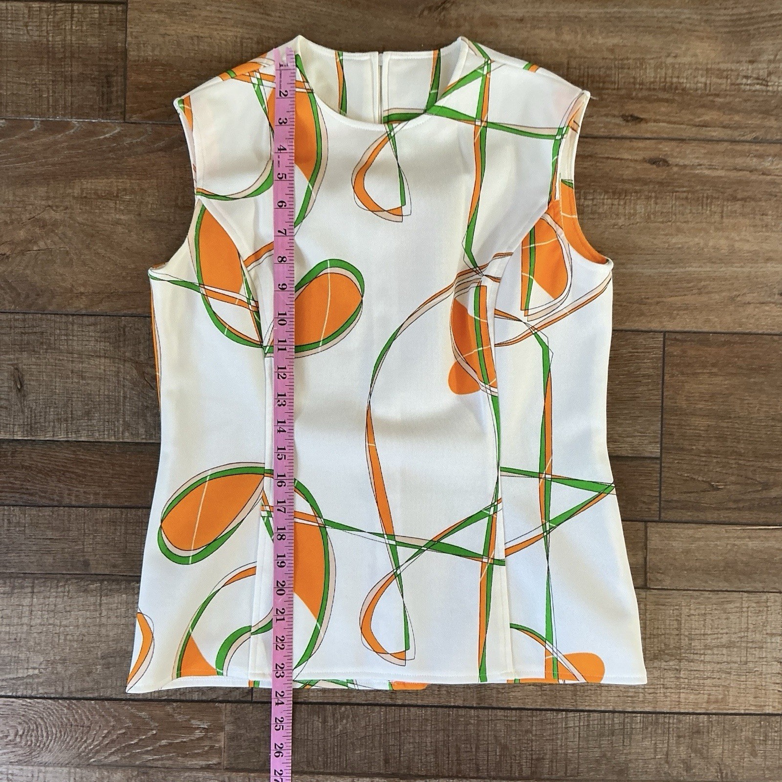 70s VTG Alex Garay Ltd Trevira Orange Green Mod Jacket Vest Set Size S/M #38D4