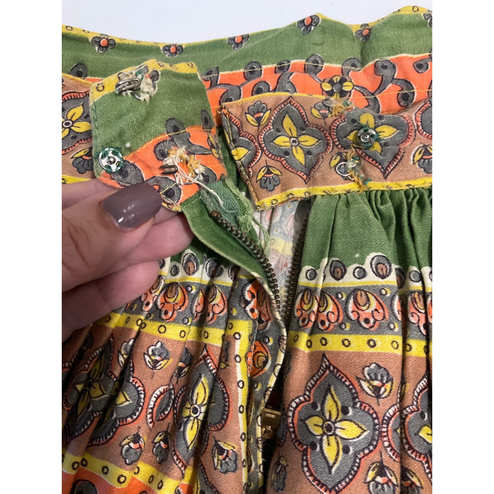 Vintage Jacaranda Skirt Set w/ Tank Top Handkerchief Boho Cottagecore Hippie XS