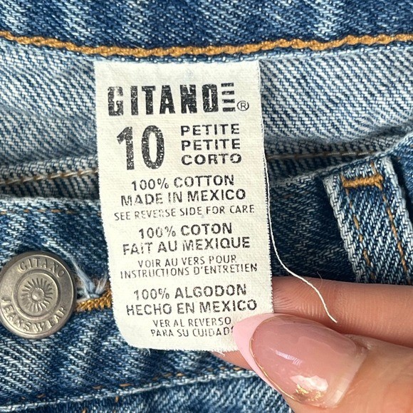 Gitano High Waisted Mom Jeans Womens 10 Petite Blue Excellent Vintage 90s Taper