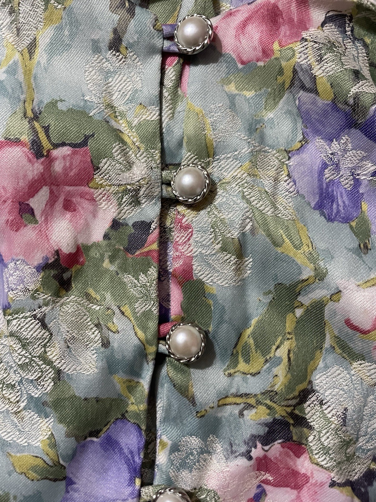 Another Thyme Jacket Size 12 Vintage 1980’s Shoulder Pads Pearl Buttons Bow