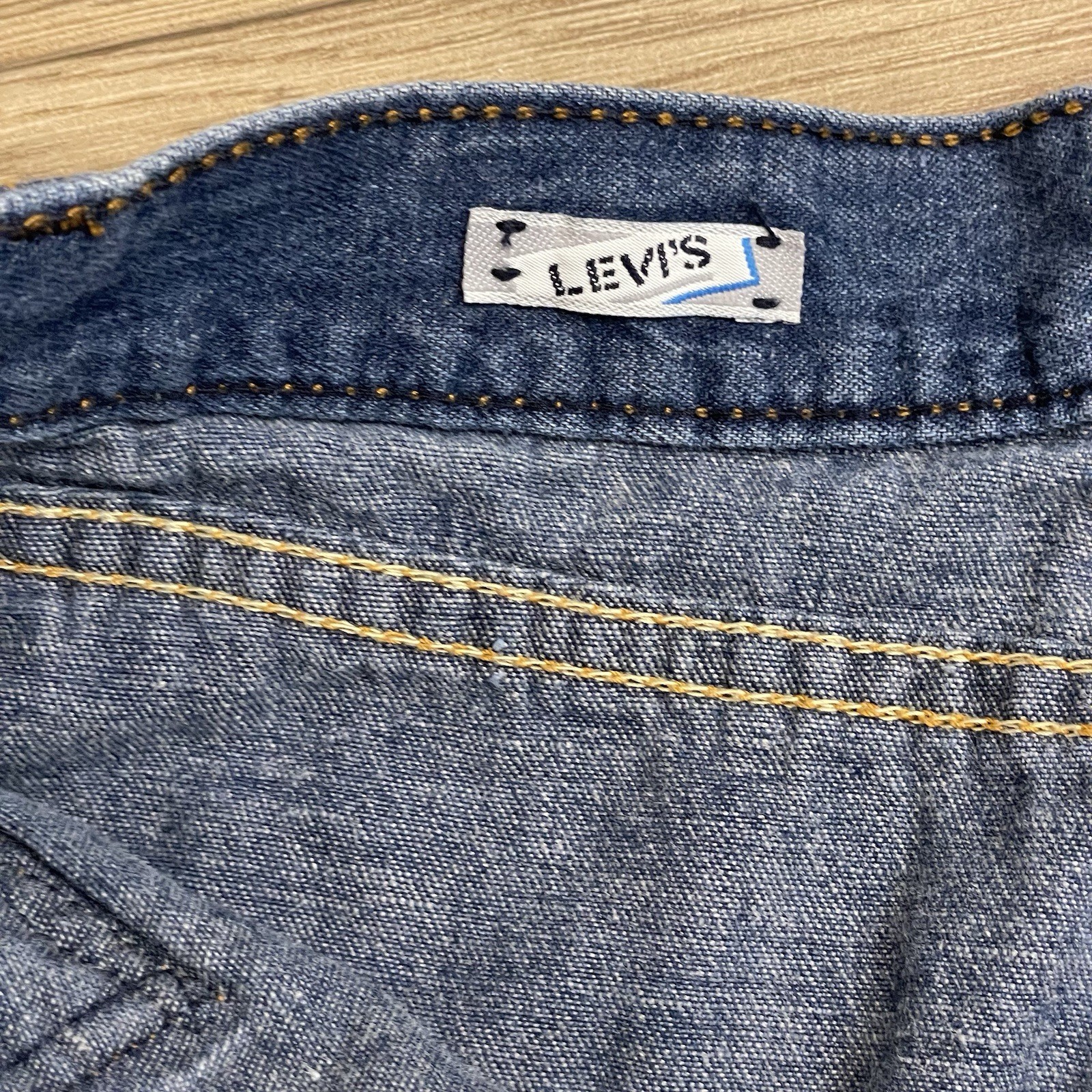Levi’s Vintage 1970s Blue Denim High Waisted Wide Leg Culottes Jean Shorts sz 12