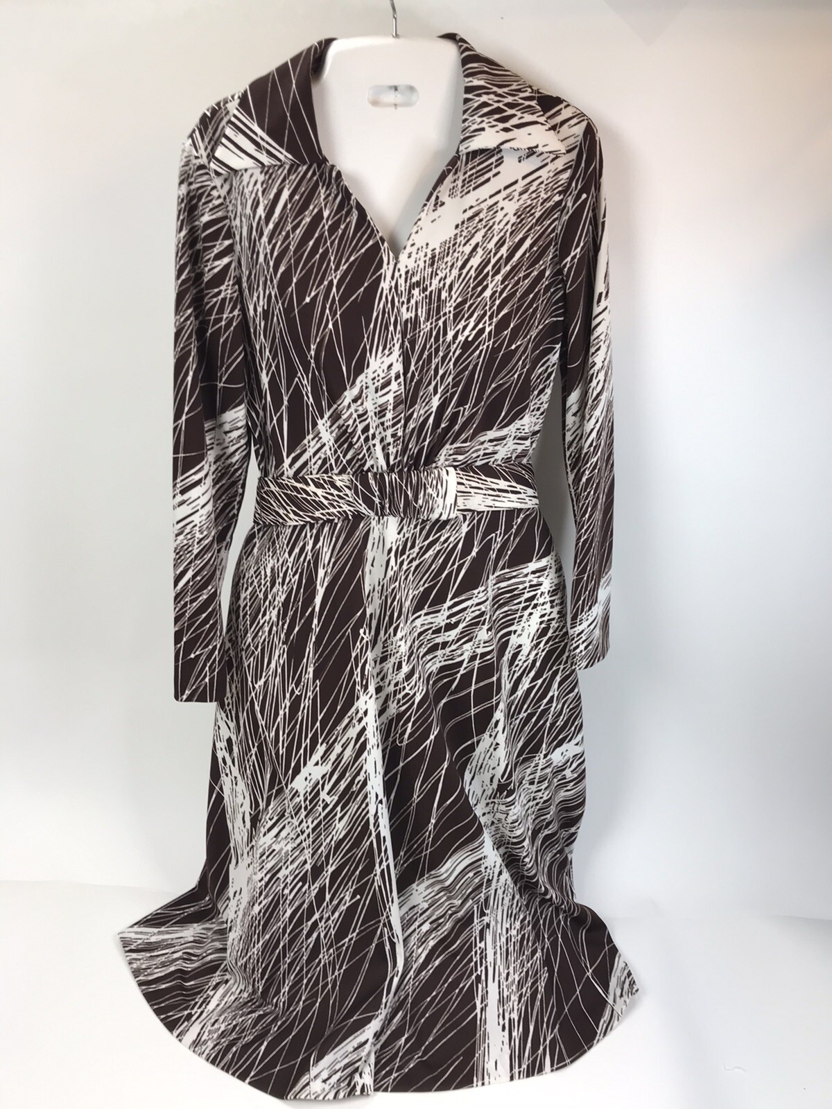 Vintage Dress Jerrie Lurie Mod Retro Belt Union Made USA 10 polyester 60s 70s