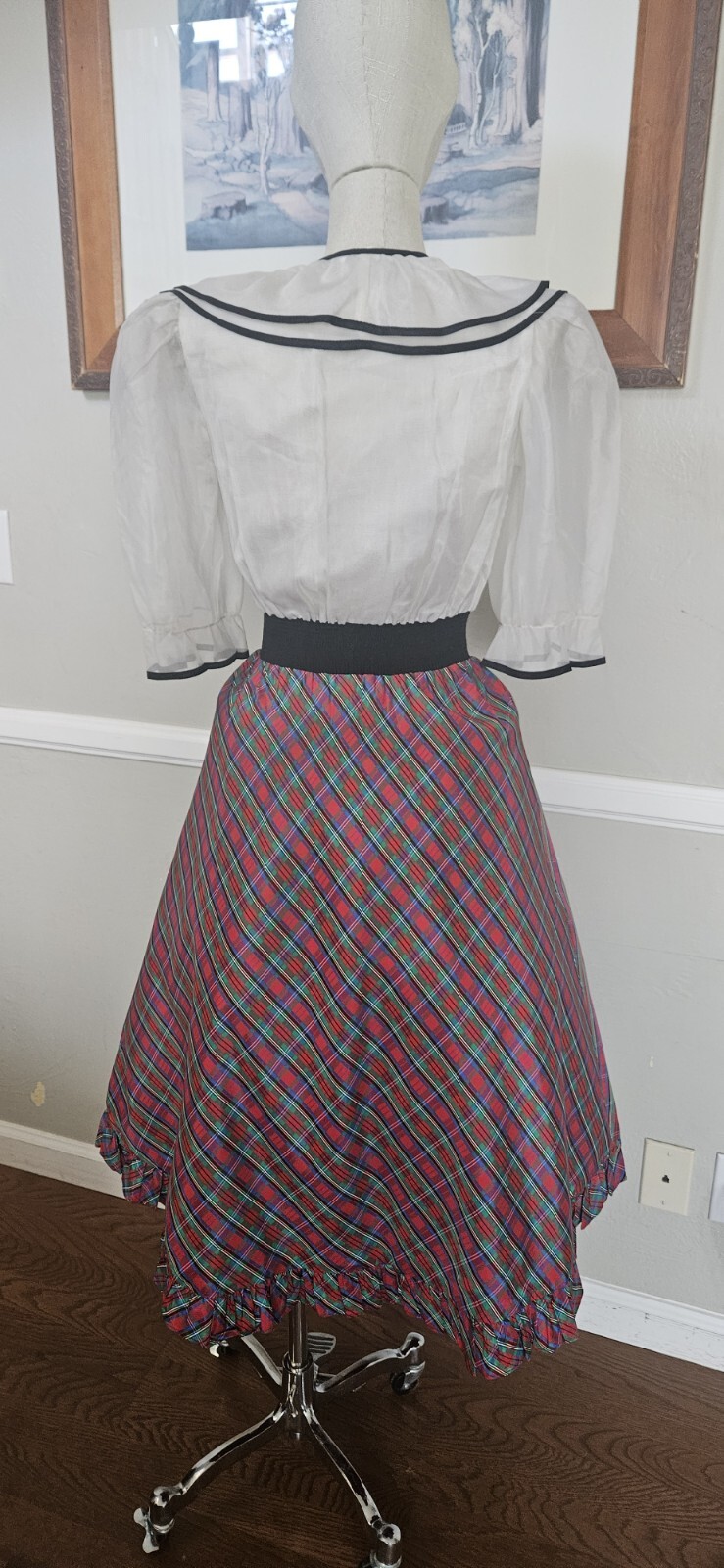 Vintage 198os Plaid Festive Dress As Pictured