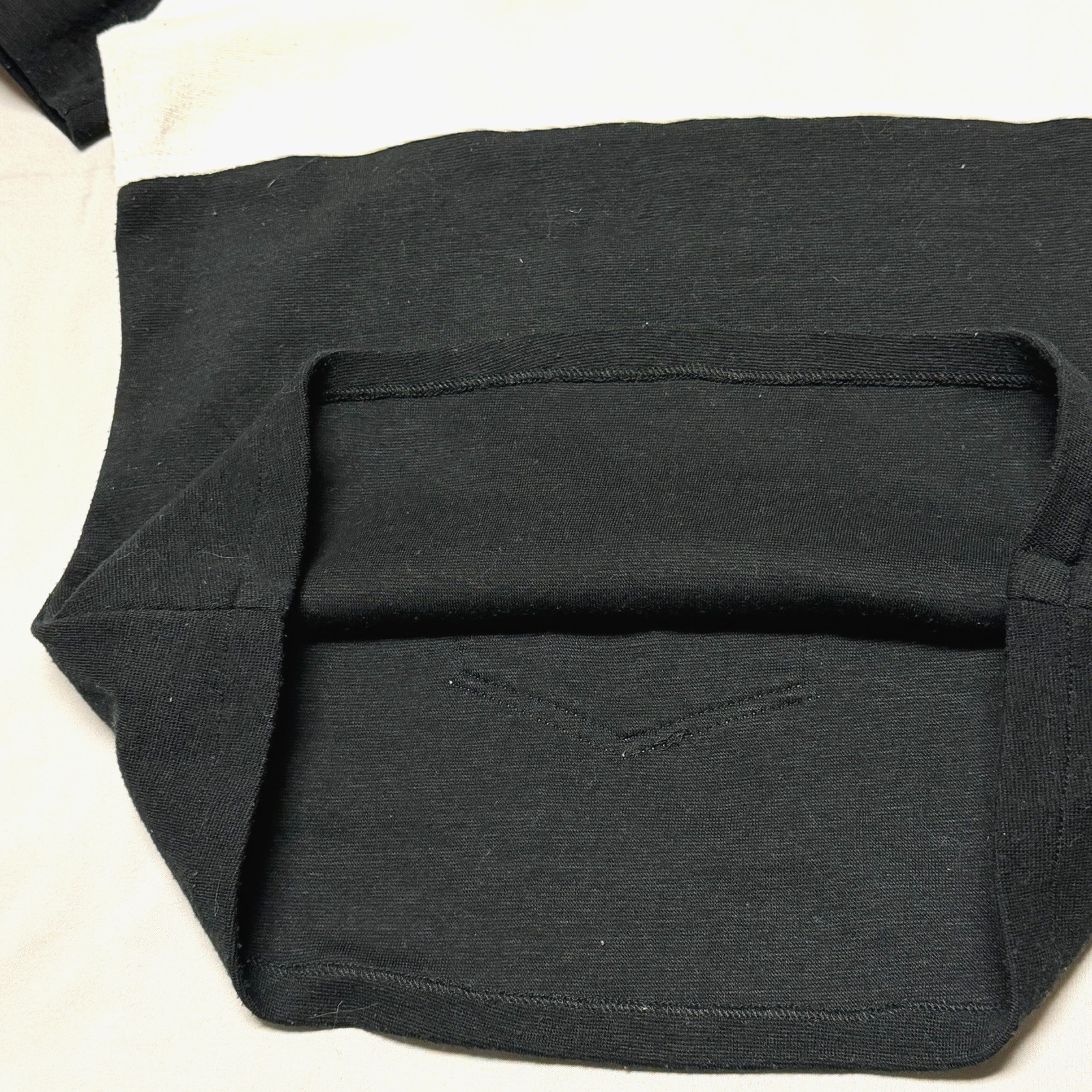 Vintage 90s Baby Tee Black White Stretch Knit Cutout Top Y2K Fitted