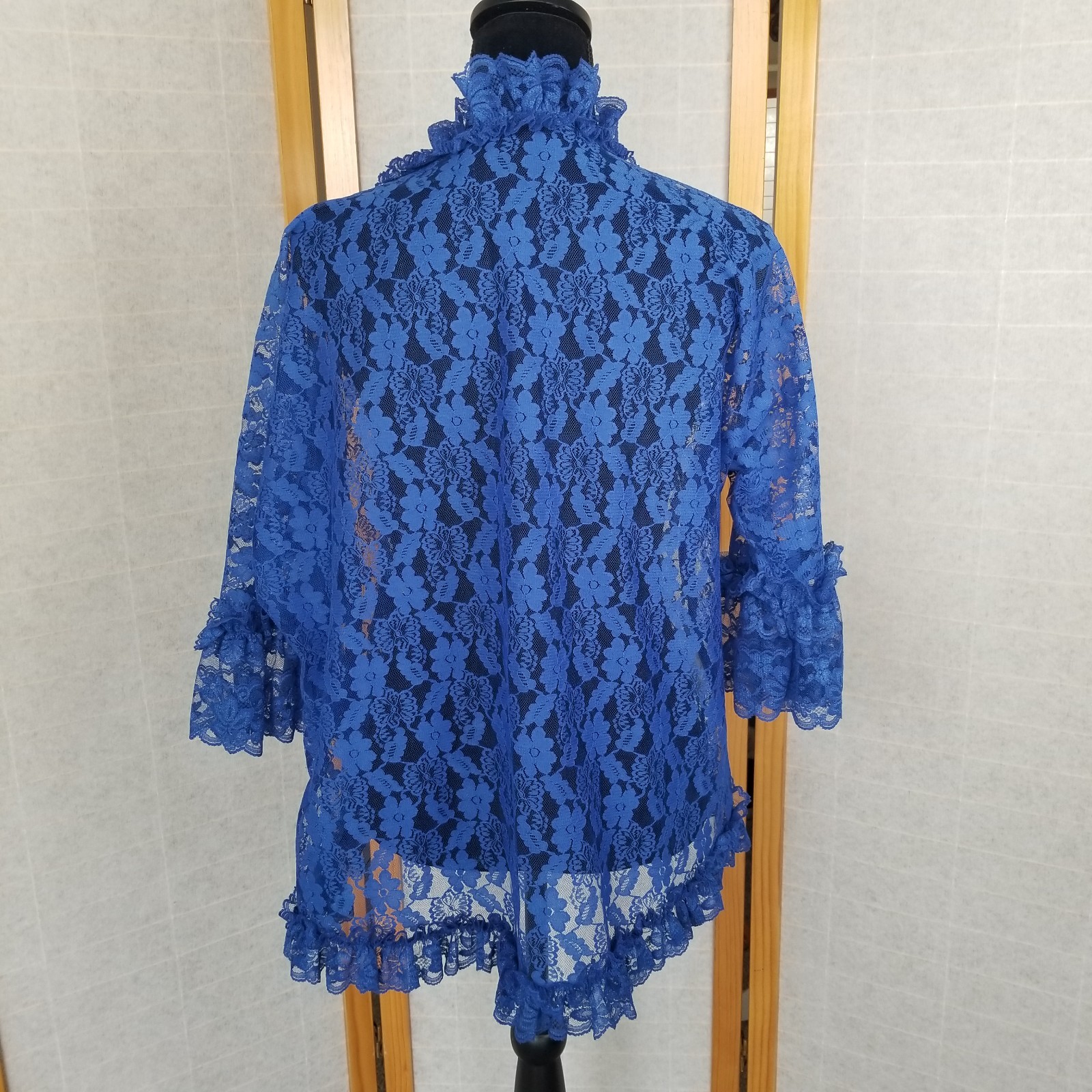 Vintage Boudoir Bed Jacket Royal Blue Medium Dolores for Poirette USA Made MWT