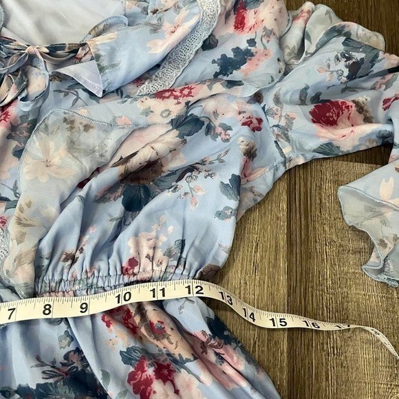 Blue Floral Renaissance Era Dress