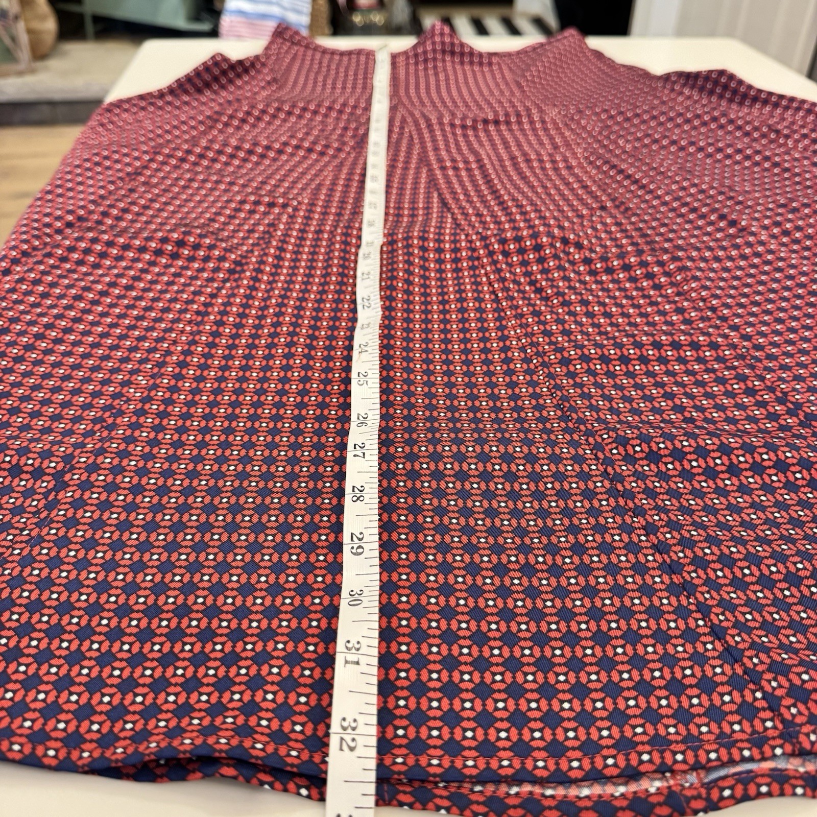 Banana Republic Retro Red/white & Blue Maxi Swing Skirt Size 8 Petite