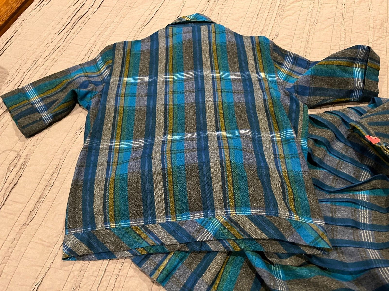 Women’s Vtg CENTURY OF BOSTON Plaid Skirt & Short Sleeve Jacket Size S