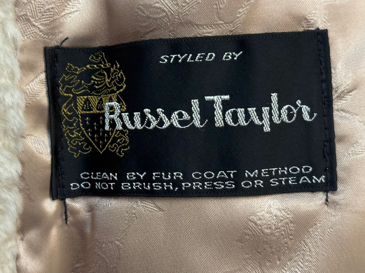 Vtg 1960’s Russel Taylor Textured Fur Button-Up Tan Lined Coat Women’s S/M