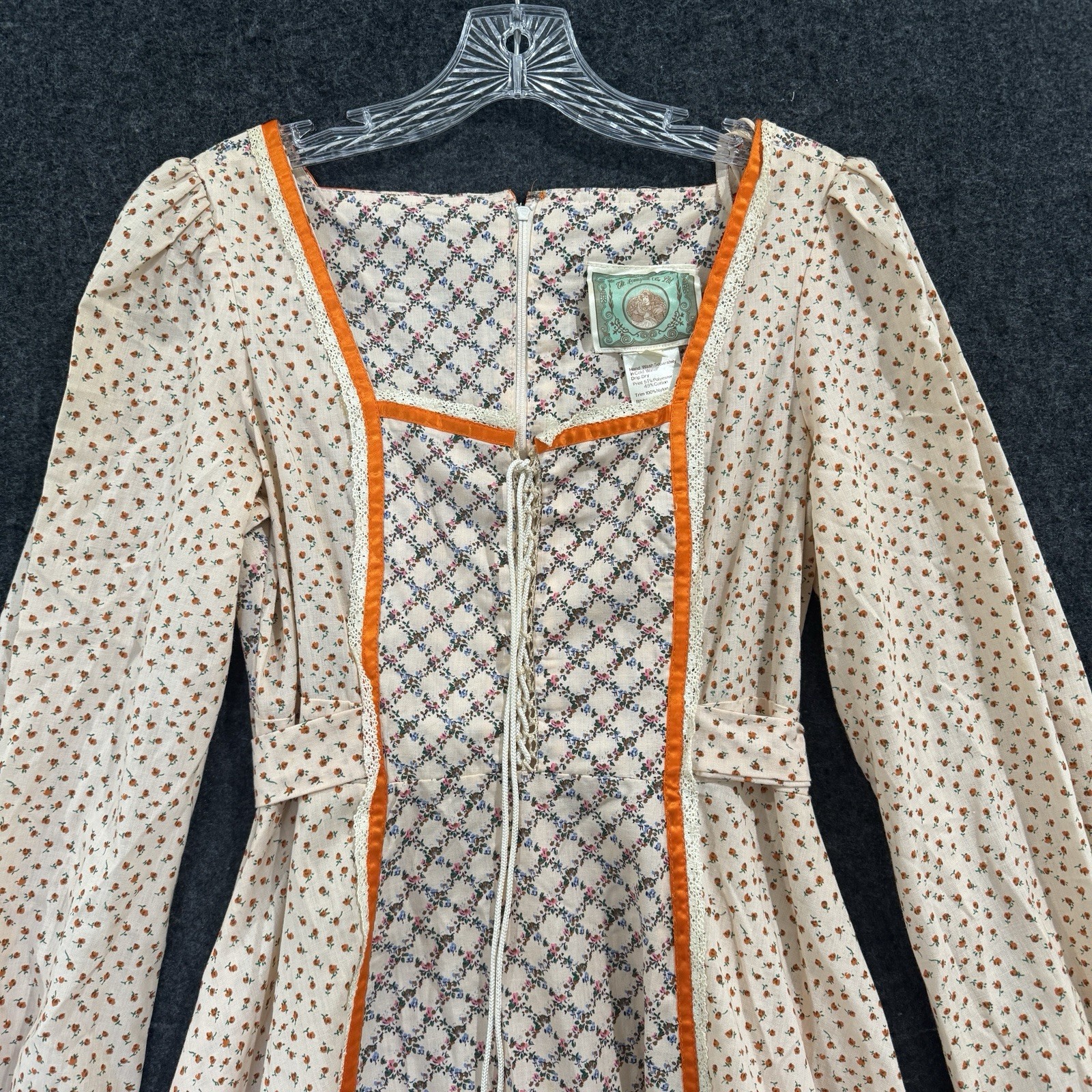 Vintage Homespun Ltd Brand Dress Size 11 Sundress Boho Prairie Cottage Midi 70s
