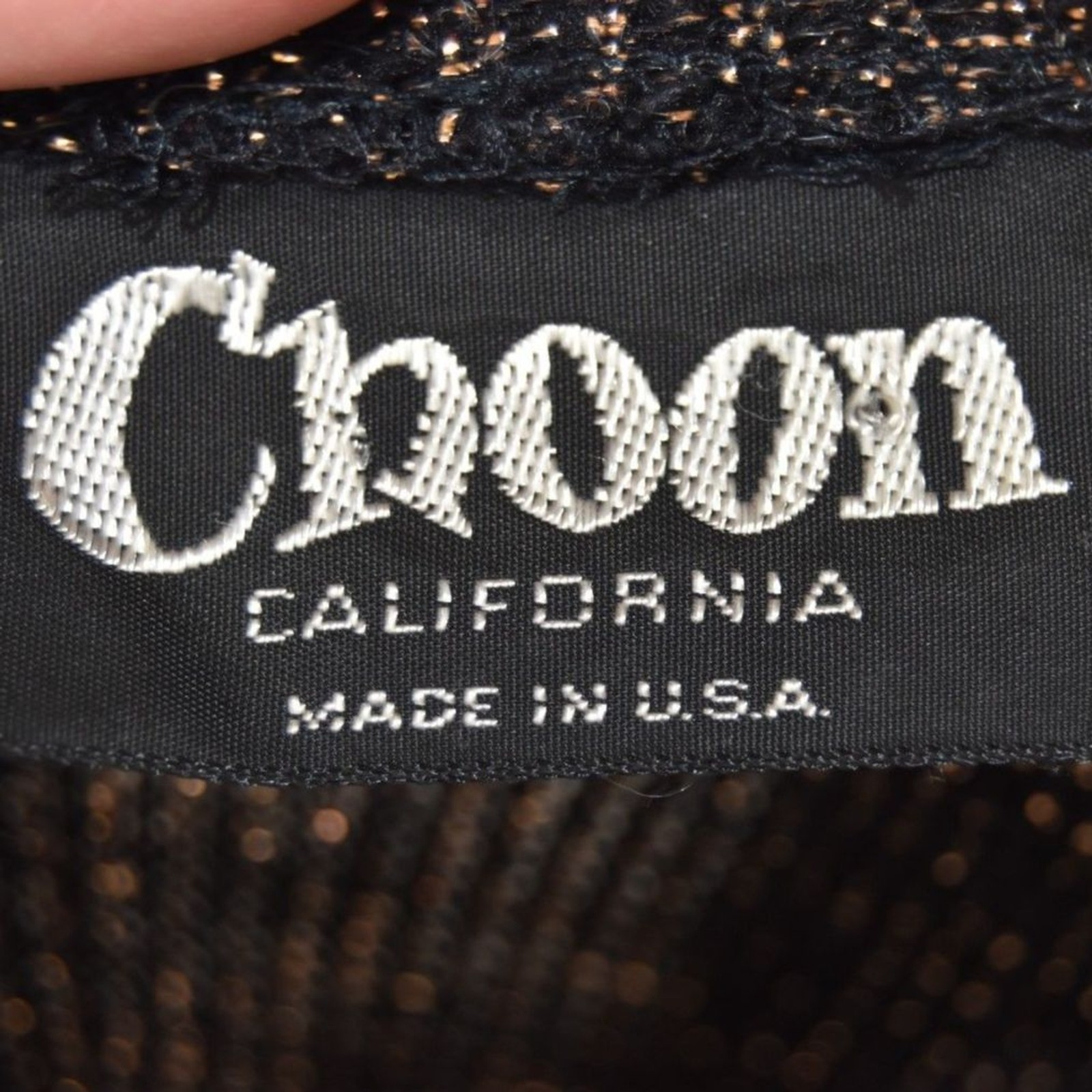 Vintage Choon California Metallic Lurex Disco Dress 70s 80s Black Bronze M/L
