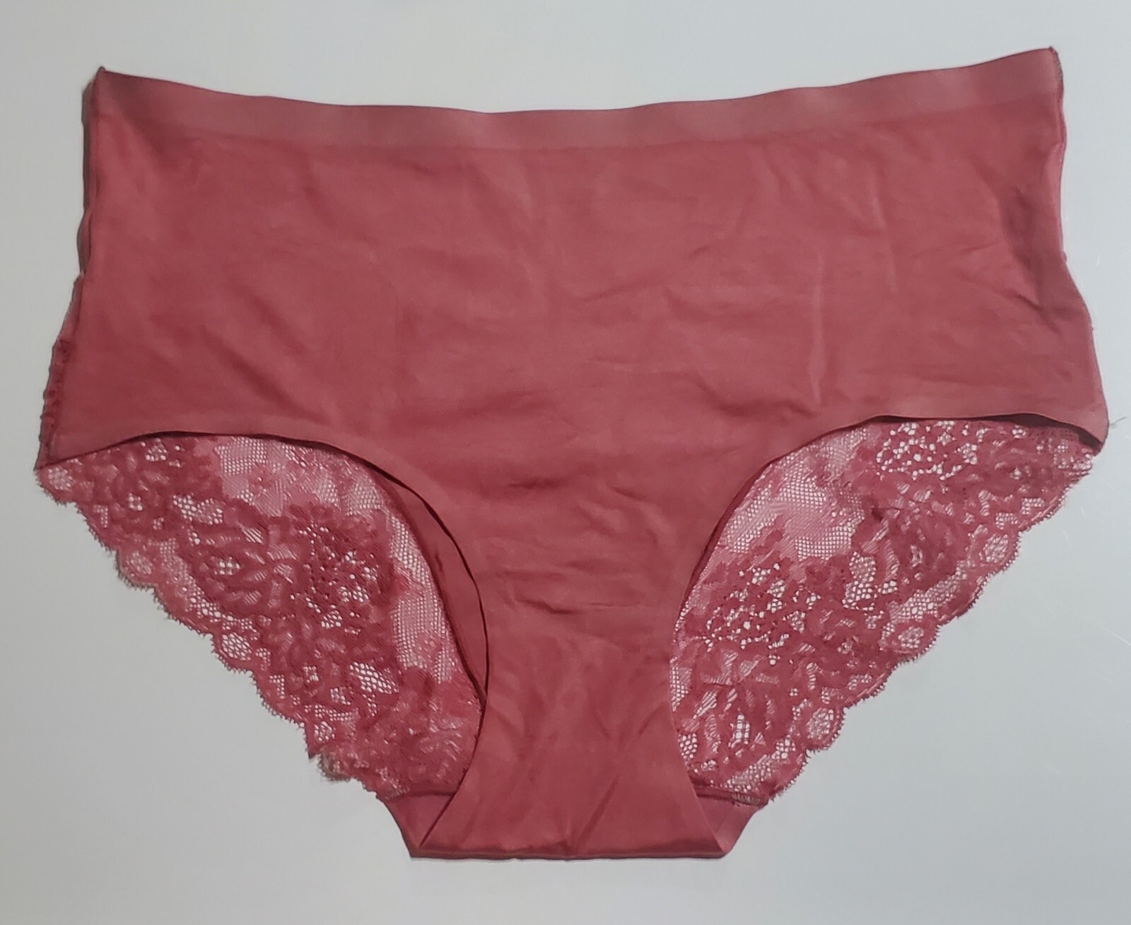 Hipster Panty LACE Back Silky Semi Sheer 9/2XL Pristine PINK Itayax