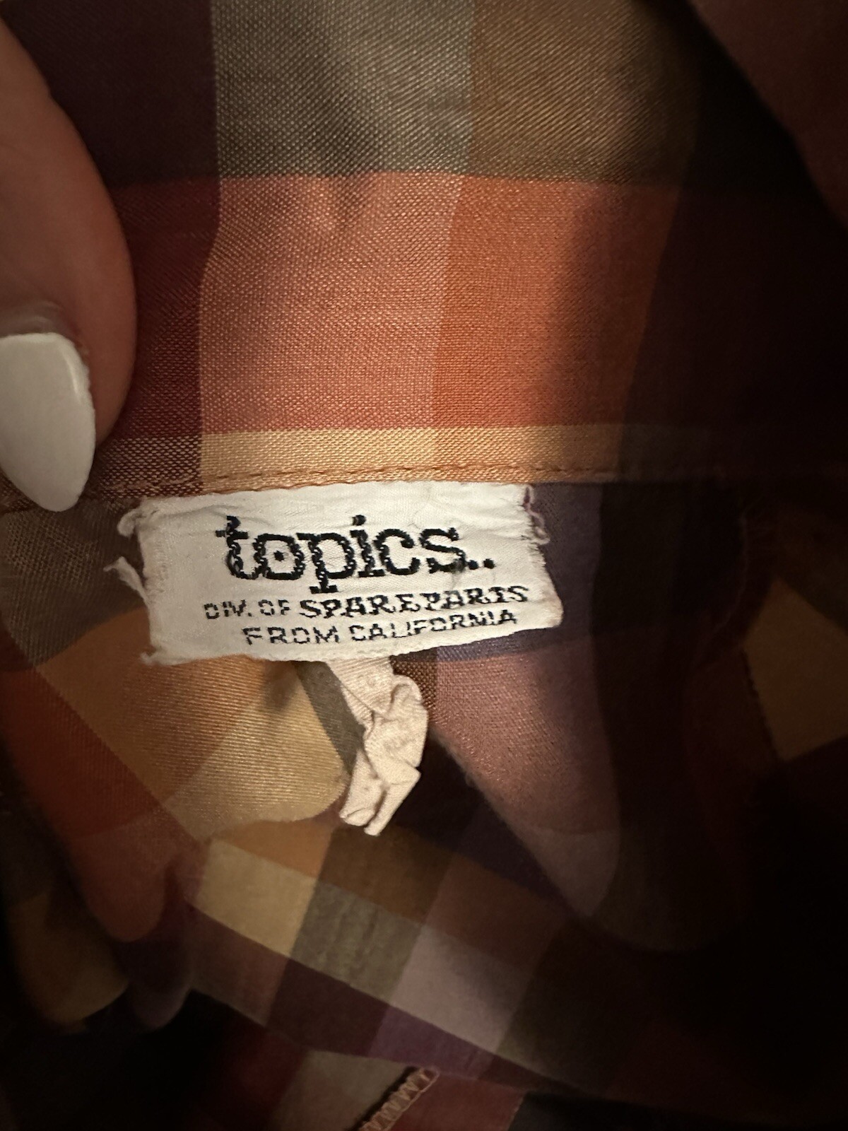 Vintage 70’s topics Spare Parts California Size Medium Made In USA Flannel Top