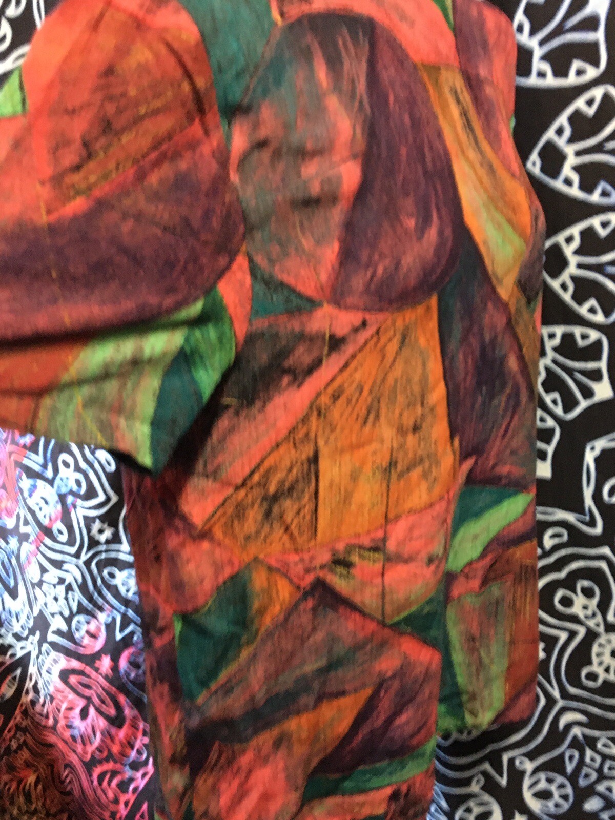 VINTAGE Pierre Lamonte Shirt Women size 10 90’s artsy colorful painterly