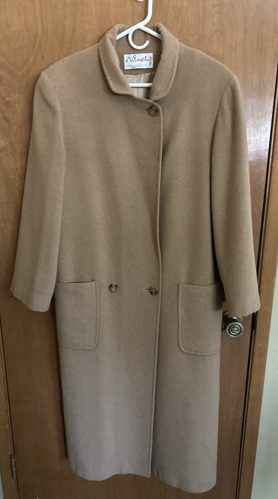 Di Vinci of California Coat Women’s S/M Tan Full Length Camel Hair USA Vintage