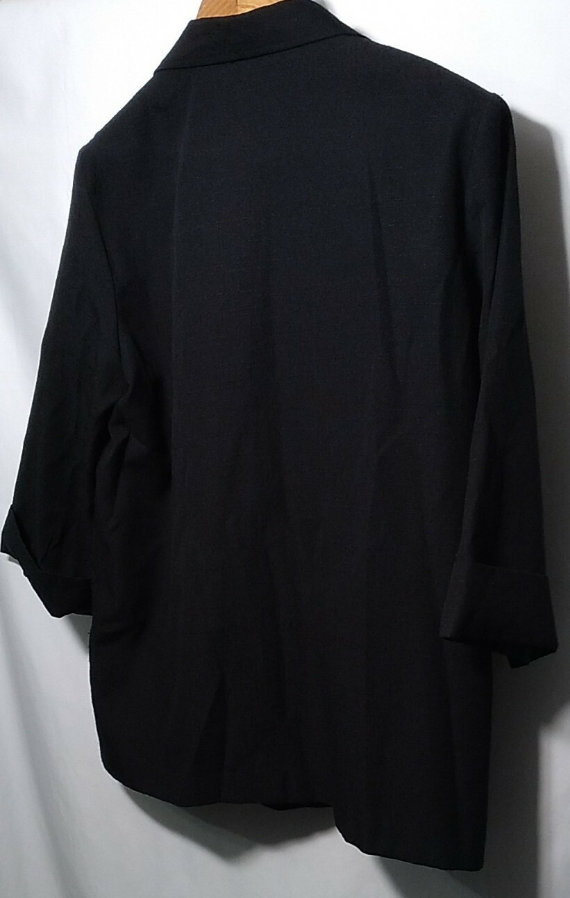 VTG suit jacket black blazer womens 20 (48 chest) 3/4 sleeve USA Cricket Lane