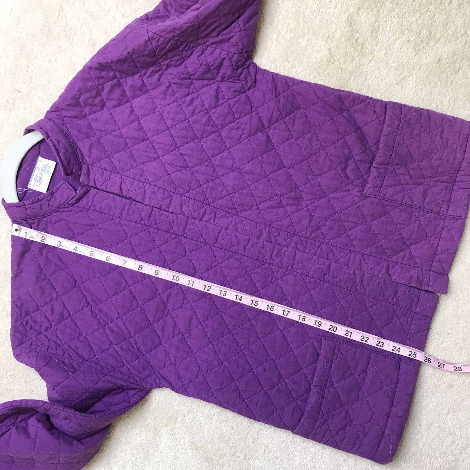 Vintage Laura Ashley Carno Wales Quilted Purple Chore Jacket Coat US 12 UK 14