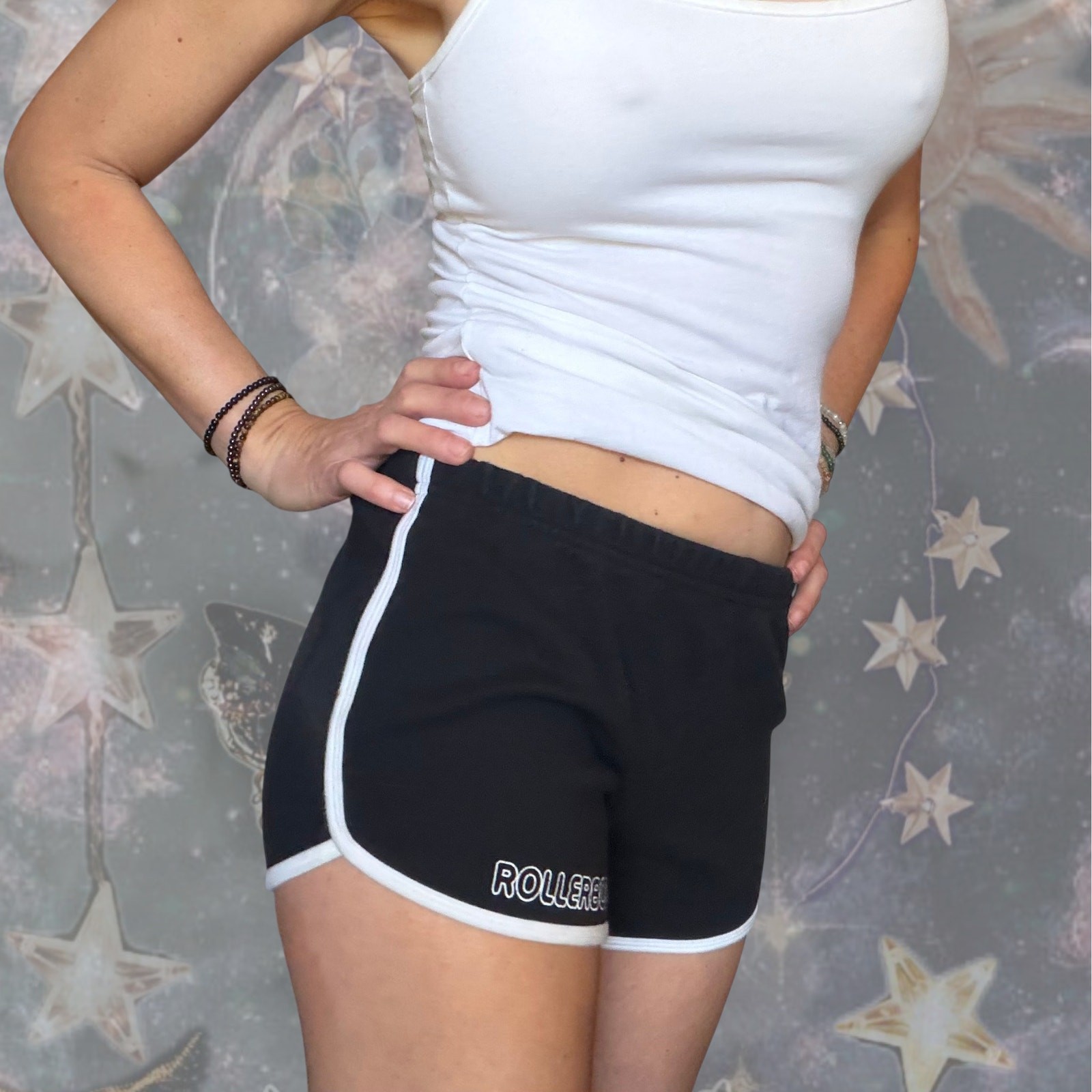 Y2K Rollerbones Roller Derby Booty Shorts Skeleton Goth Emo American Apparel