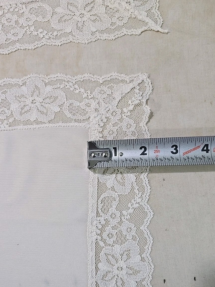 Vintage Nylon Formal Half Slip Lacy Slit Ivory Nylon Waist 24″-32″ Length 37″