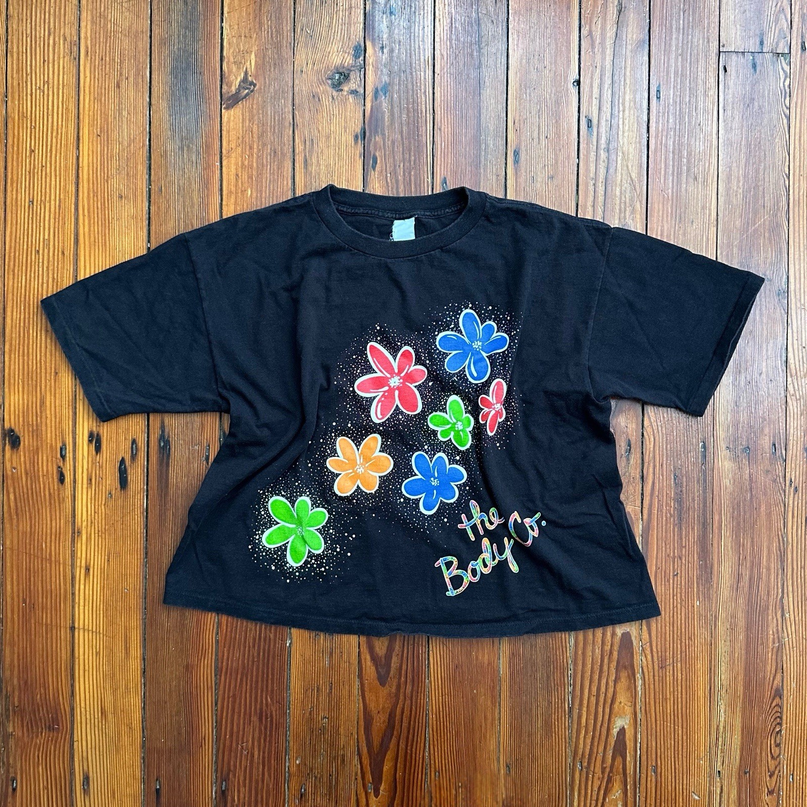 Vintage 90s The Body Co. double sided Hawaiian flower boxy tee