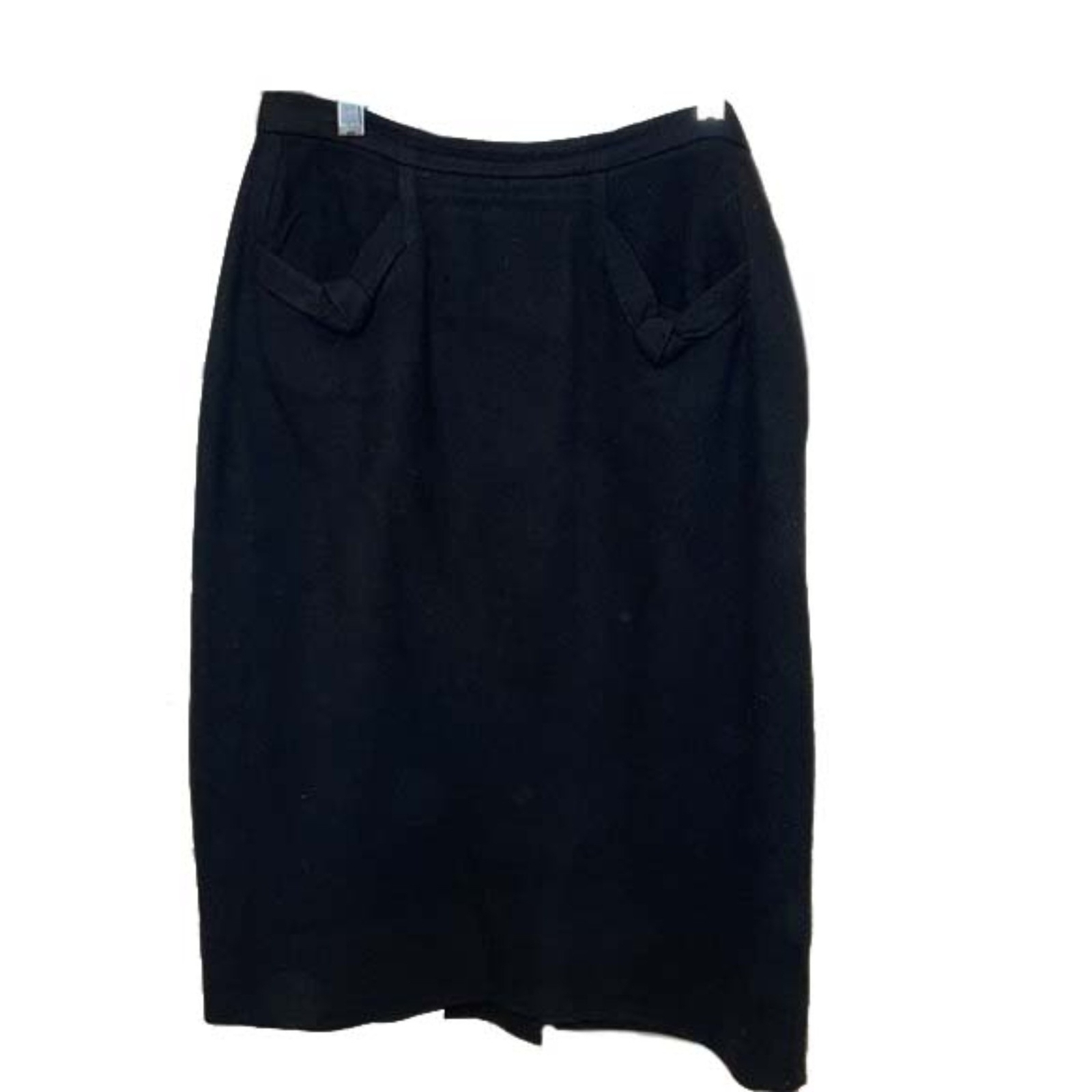 Sportempos VTG 1950 1960s Black Wool Pencil Straight Skirt Womens Small