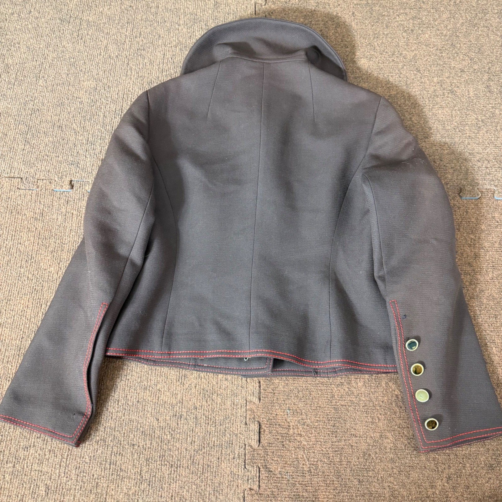 Cojana for Jacobson’s Vintage Wool Blazer Brown Red Contrast Stitch England 100%