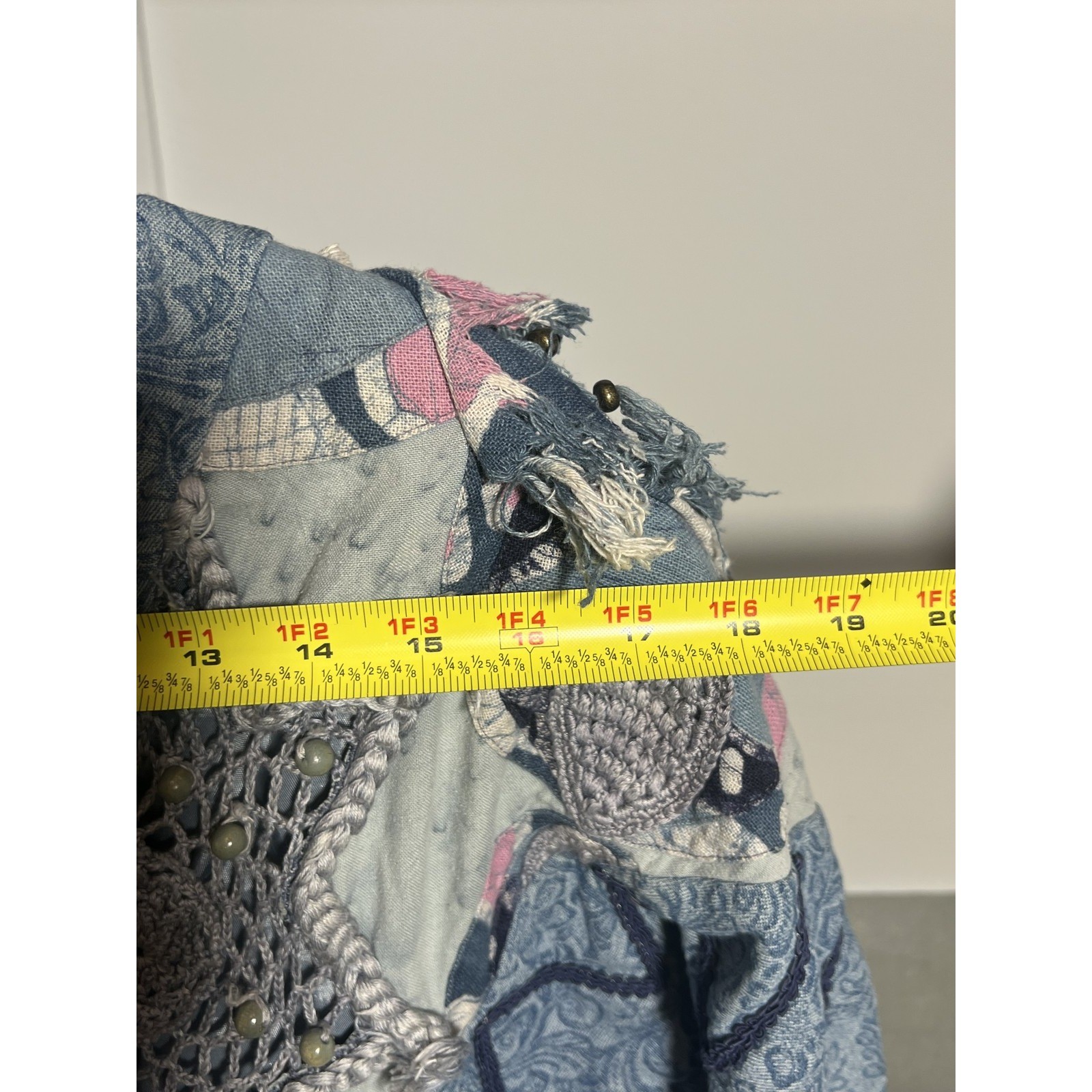 Vintage LIM’S Women’s Bomber Jacket 80s Denim Patchwork Embellished Art-to-Wear
