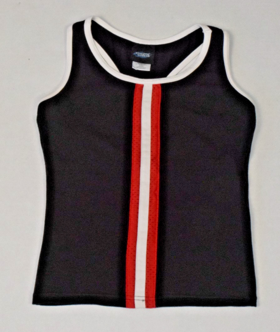 Vintage Top Athletic Works Size M Y2K Red White Black Racerback Built in Bra