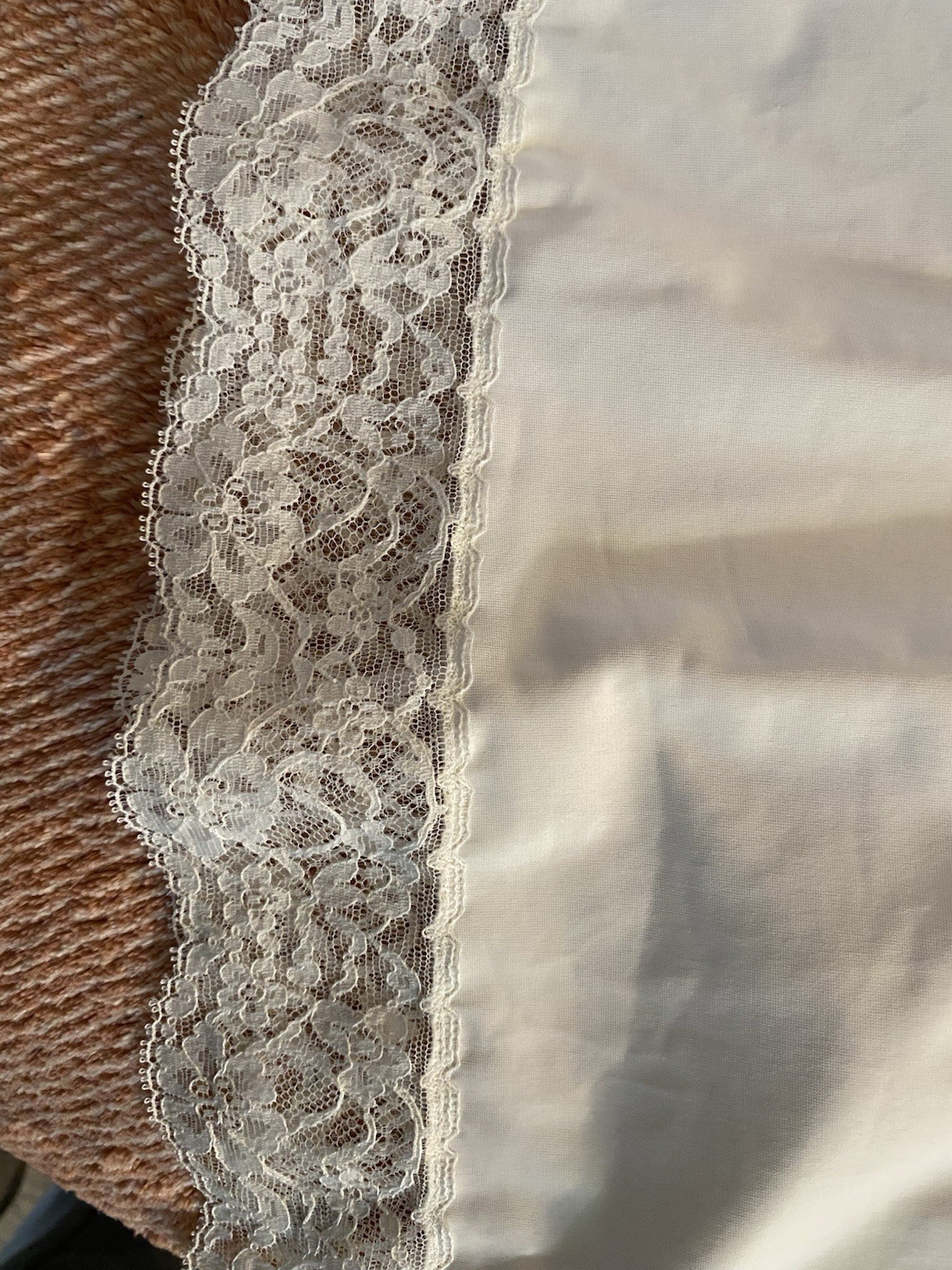 Vanity Fair Vintage Lace Bodice Ivory Mini Slip Dress Size 34 Small VGC