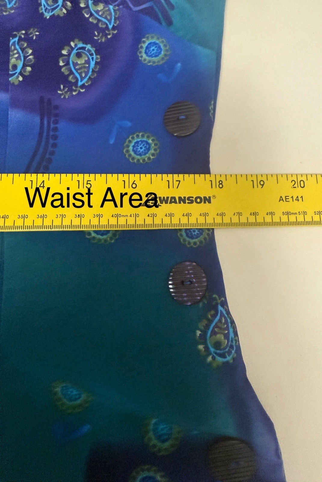 Vintage R&K Originals Maxi Dress Sz12 Blue Purple Turquoise Paisley&Floral Print