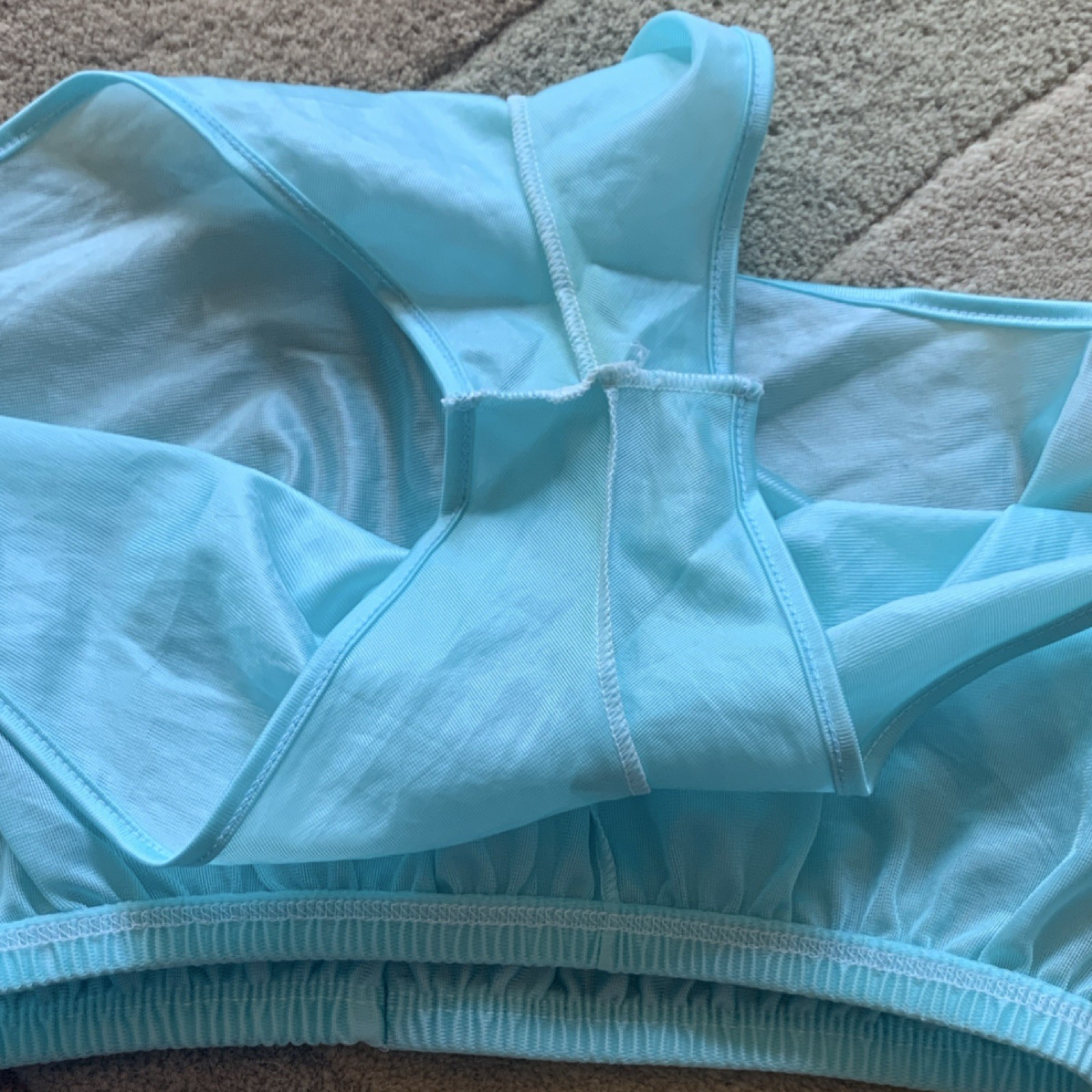 Vintage Corinna Fashions 2-Piece Blue Nylon Lingerie pajama Set, Size S