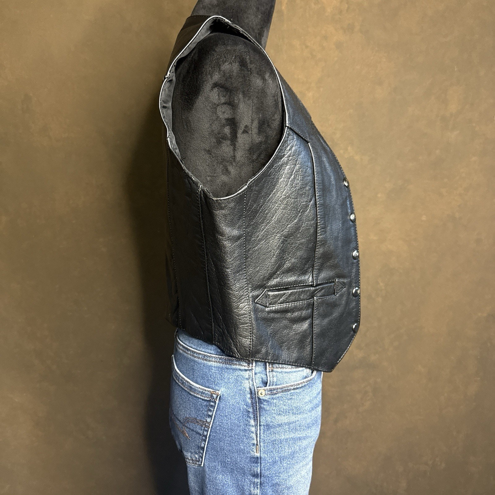Vintage 90’s Ladies Leather Western style Vest Size 10 Protech Leather Apparel