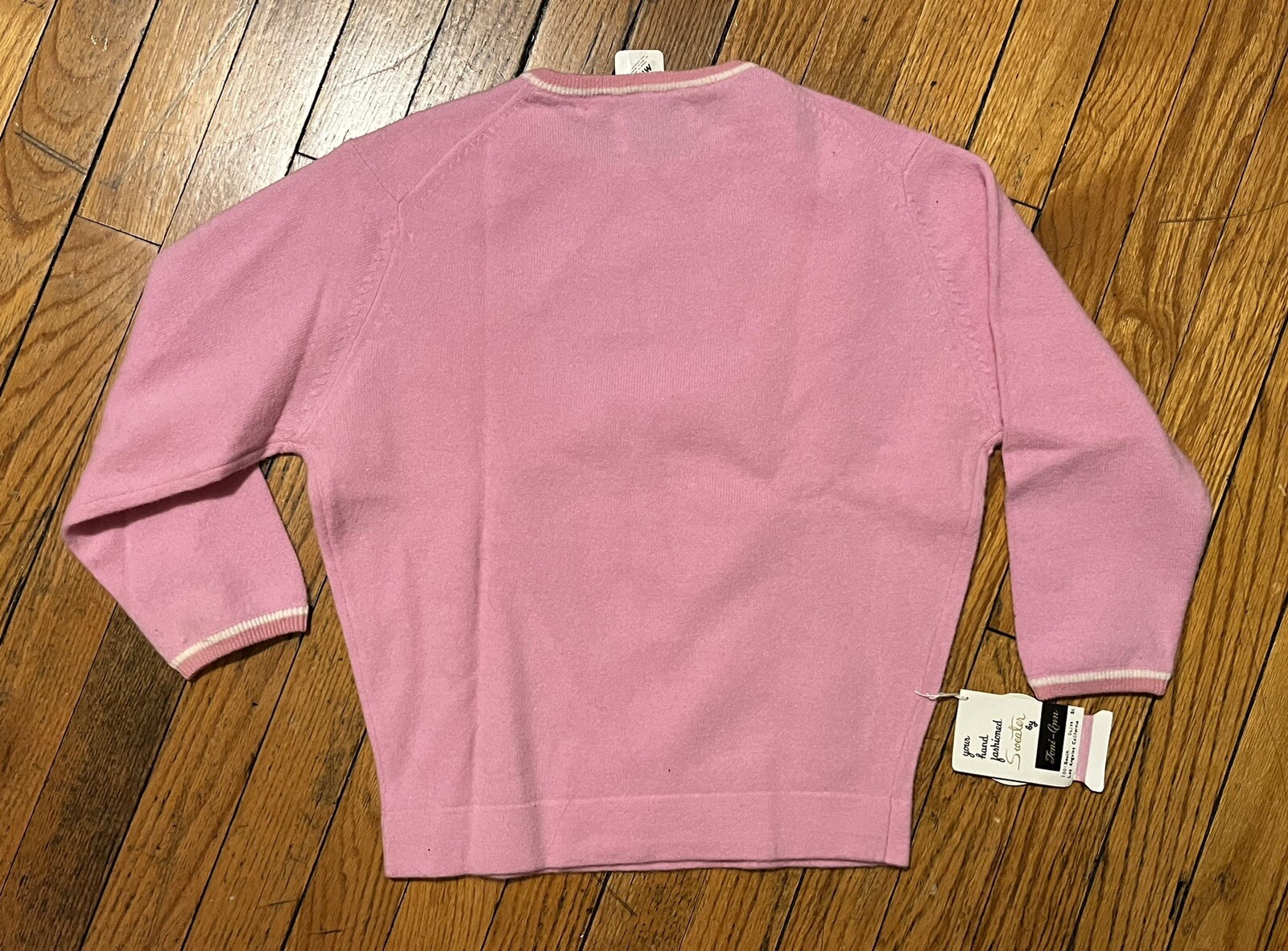 VTG Sears Toni-Ann Sweater Pink Dead Stock NWT Wool Nylon