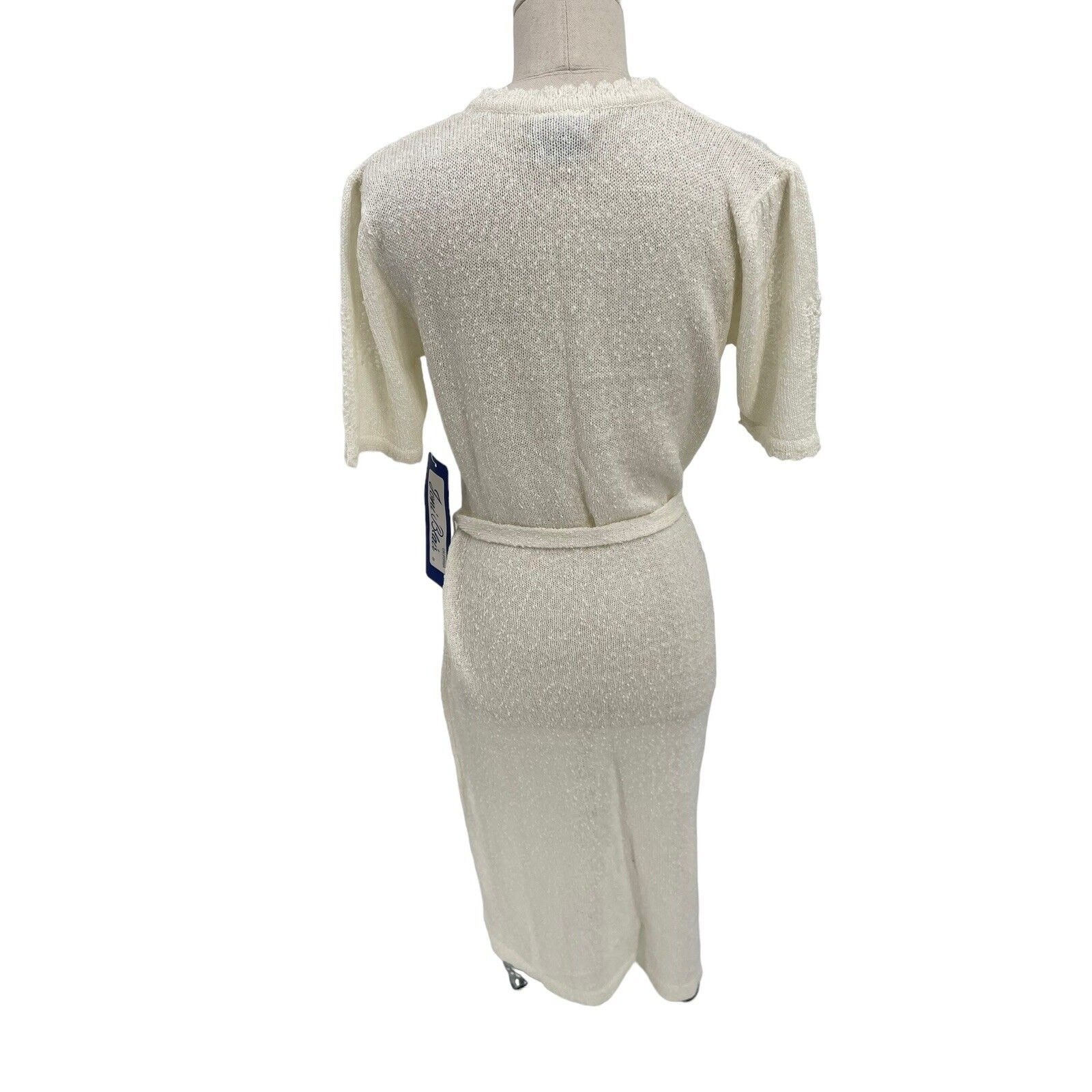 NWT Vintage Joni Blair Dress Boucle Knit Sweater Embroidered Flowers Medium