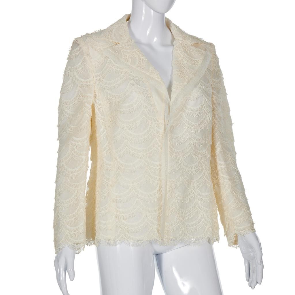 Vintage Akris Bergdorf Goodman Suit Jacket Cream Lace Tulle 38″ Bust