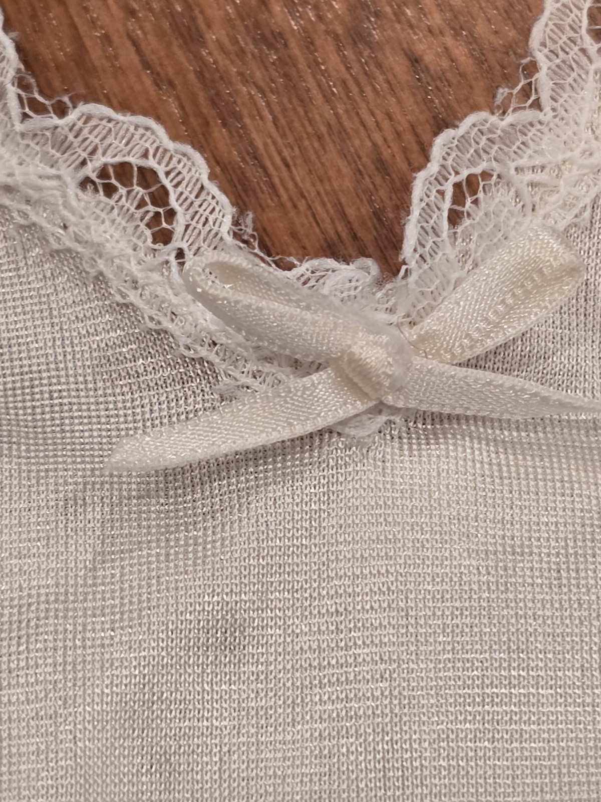 VINTAGE WARNERS PERFECT MEASURE BEIGE CAMISOLE, SIZE 36, LACE TRIM, USA MADE