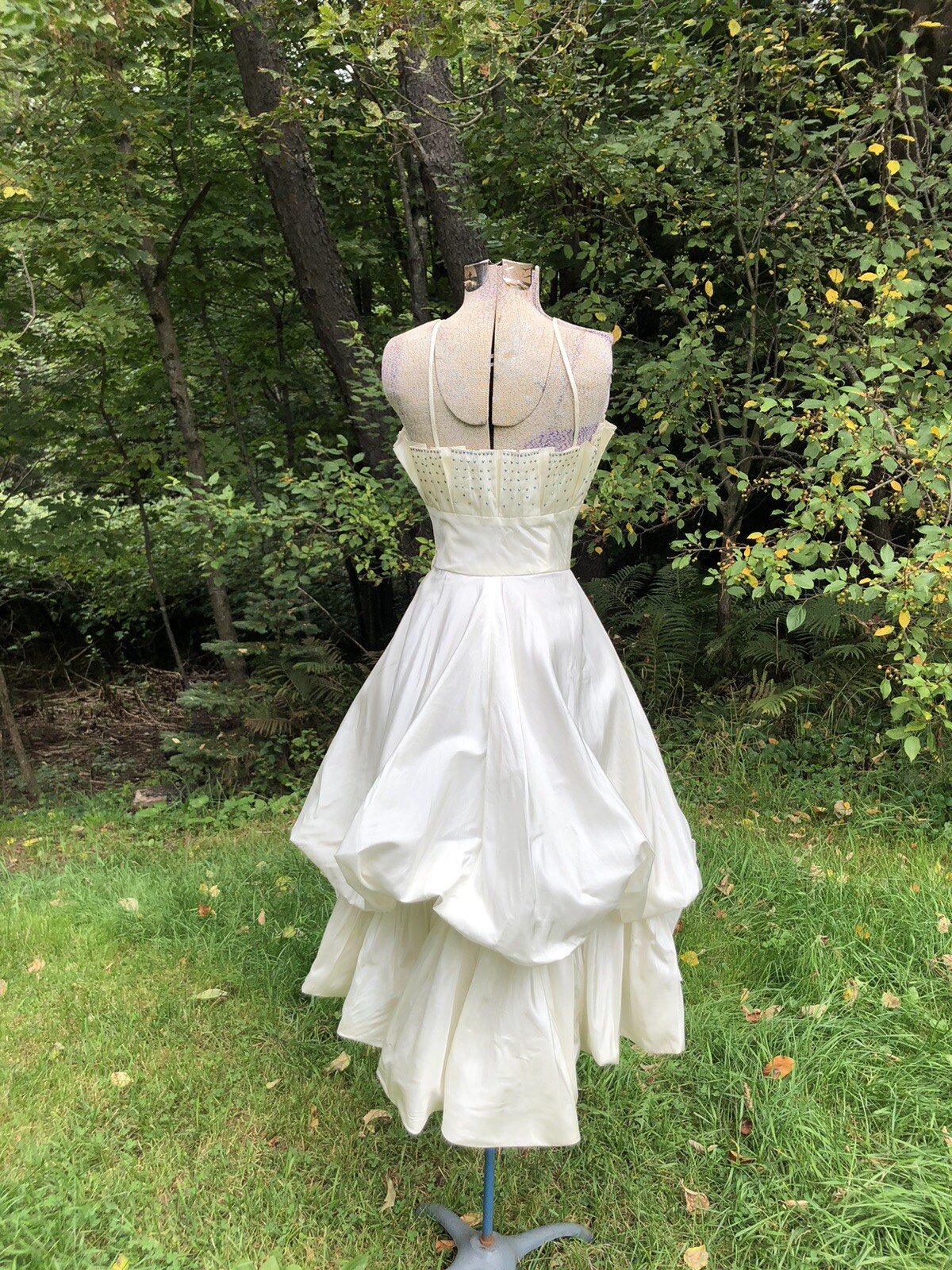Vintage 1940’s 1950’s Strappy Aurora Borealis Rhinestone Cocktail DRESS 31-22-52