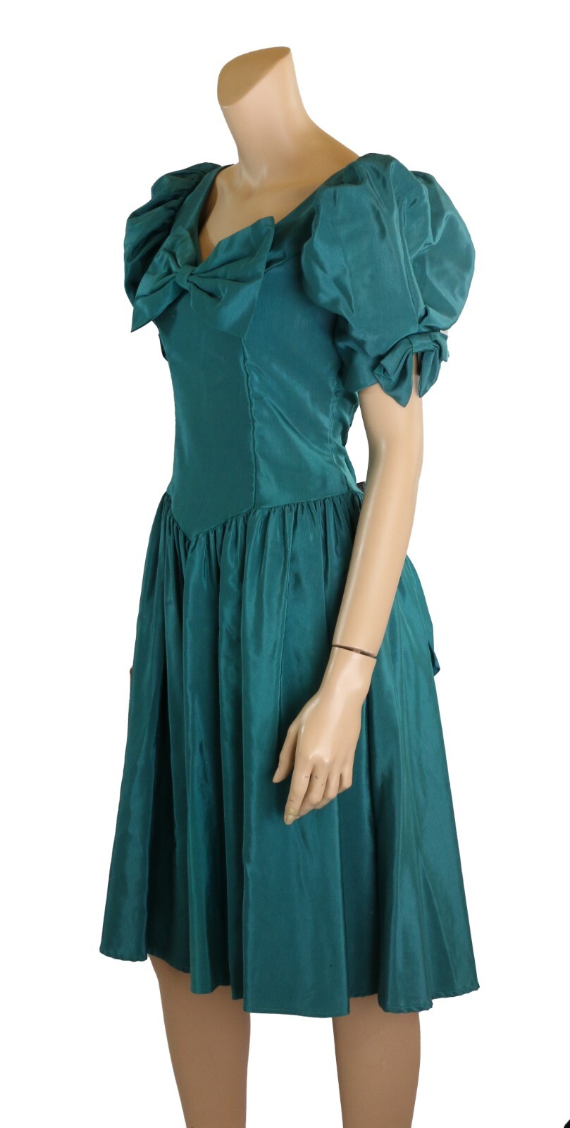 Do You Love Me? Vintage 80s Teal Party Prom Bridesmaid Dress sz 10