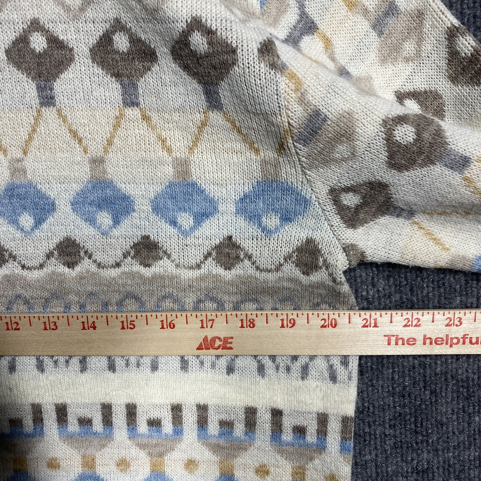 VINTAGE 60s Jersild Fair Isle Crewneck Sweater Women Size Large Nordic Acrylic