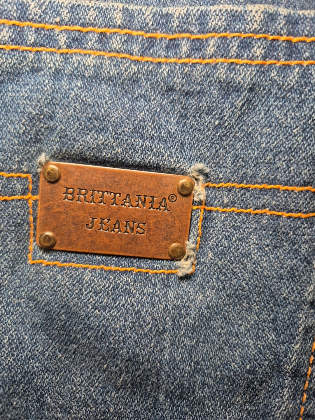 Vintage Brittania Denim Jeans Hi Rise Medium Wash Womens 16 Tall 36″ Inseam Read